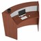 Linea Italia Curved Reception Desk with Counter, Clear Panel, 72 inW x 32 inD, Cherry ZUC310 - alternate 6